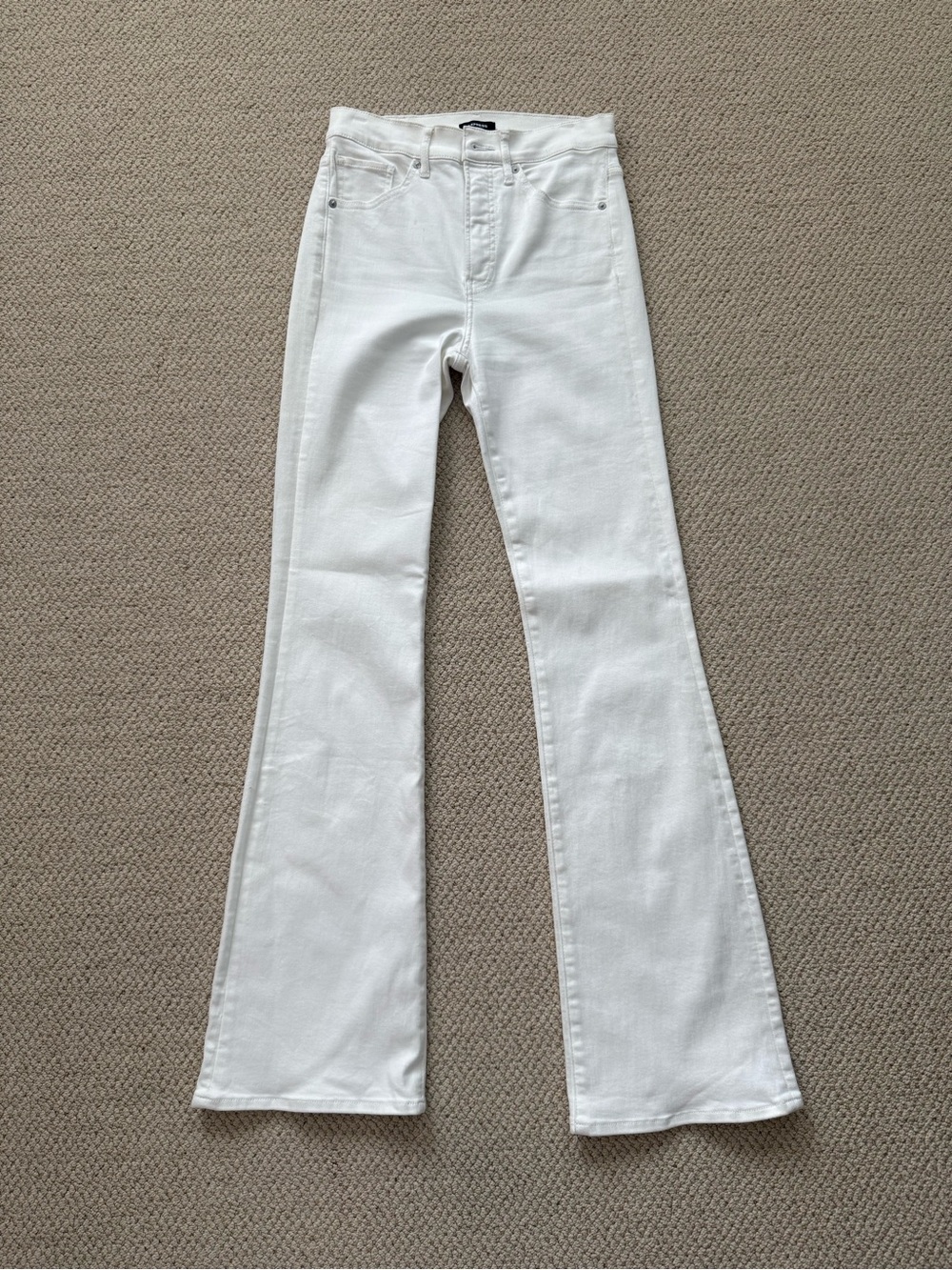 Express Flare High Rise Women’s White Jeans